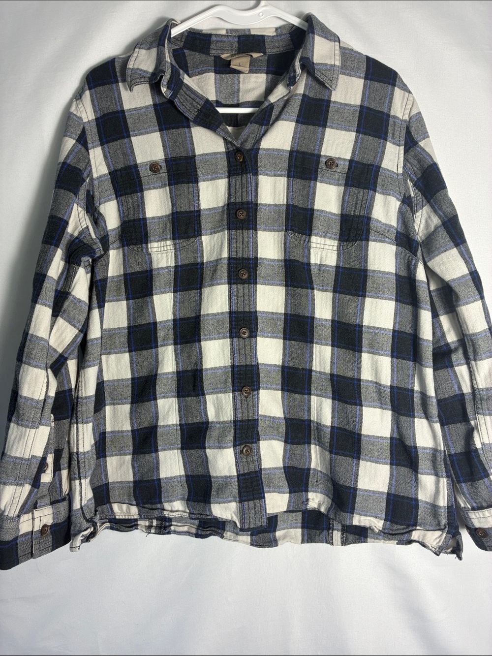 Duluth Trading Co Men Large Flannel Shirt Plaid Long Sleeve 100% Cotton